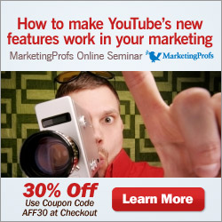 YouTube is a great promotional medium, with low-cost entry and high potential rewards. MarketingProfs Seminar about the New YouTube Features explains an effective way for any size business to reach both new and existing customers.